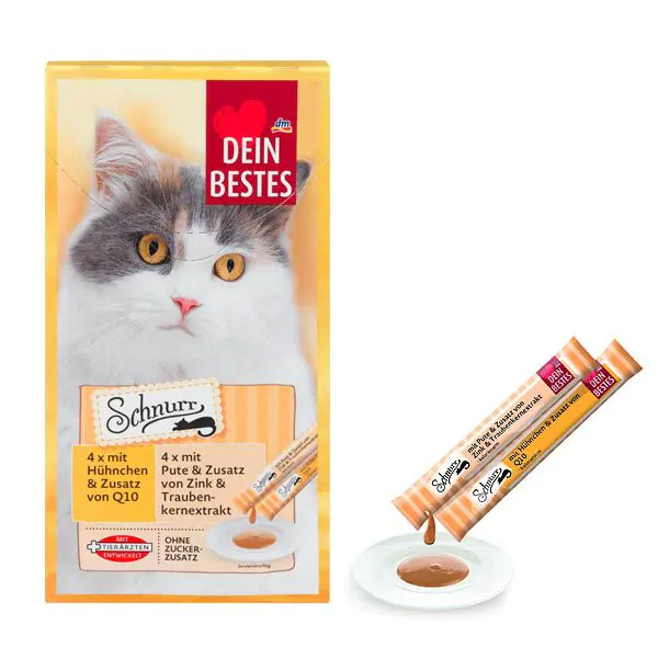 بستنی گربه دین بستس با طعم بوقلمون Dein Bestes Turkey & Cranberry Creamy Snack